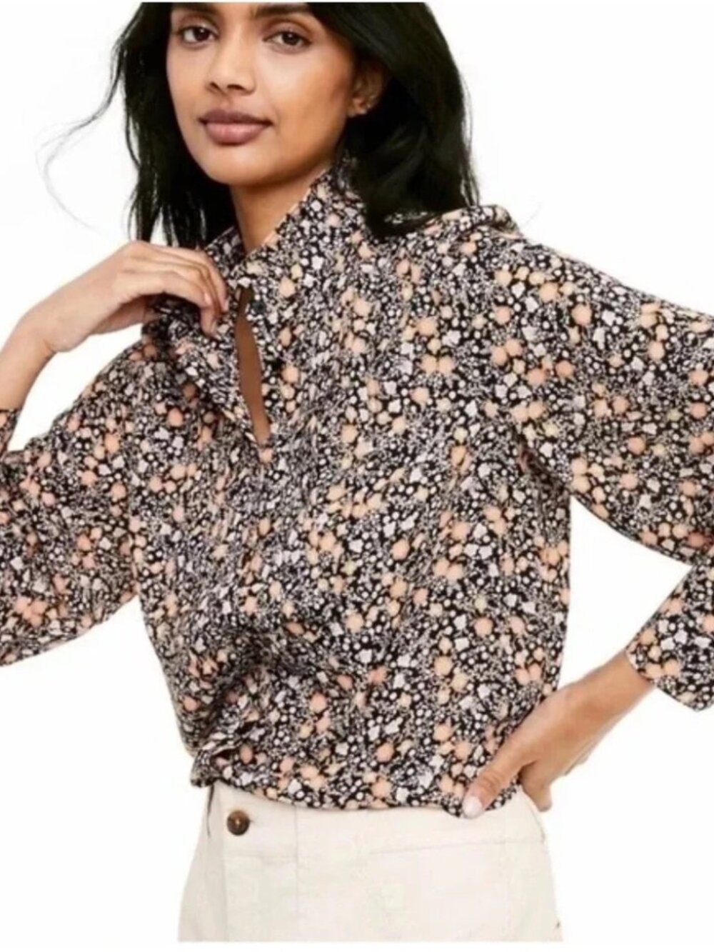 Nili Lotan x Target Liberty Floral Blouse‎ Button Front Shirt Top Long Sleeve XS